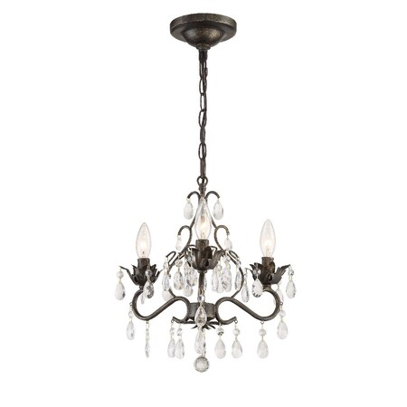 Crystorama Paris Market 3 Light Mini-Chandelier 4534-EB-CL-SAQ